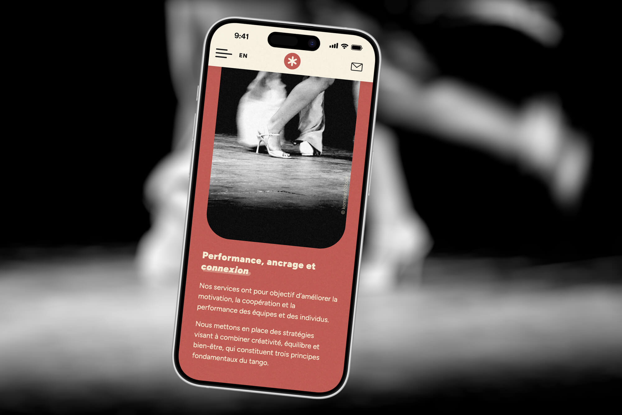 Tango TM vue du site sur mobile